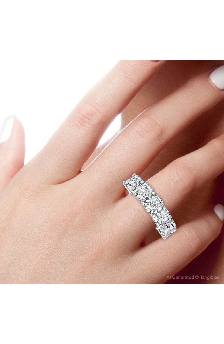 Bliss Diamond 5 1/4Ct Cushion Cut 5-Stone Diamond Wedding Anniversary Ring 14k Gold Lab Grown, Alternate, color, 14K White Gold