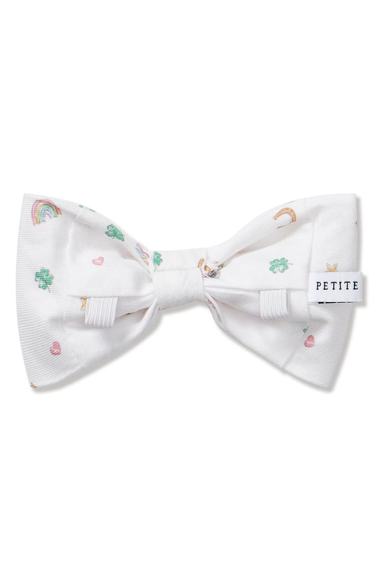 Petite Plume Good Luck Charm Dog Bow Tie, Alternate, color, White
