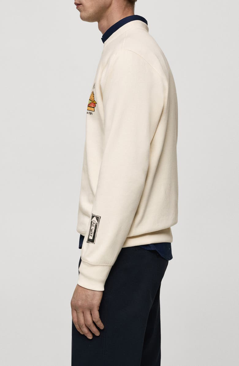 MANGO NYC Graphic Sweatshirt, Alternate, color, Ecru
