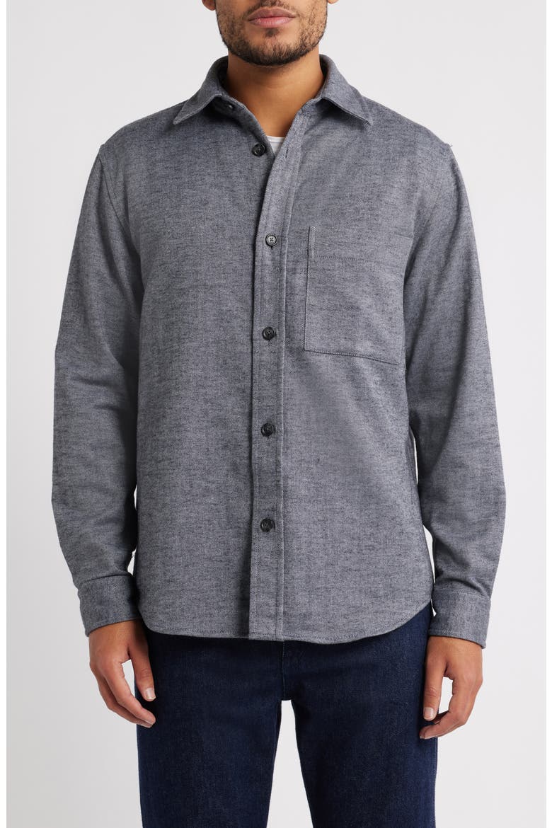 Owen Relaxed Fit Cotton Button-Up Shirt, Main, color, SILVER