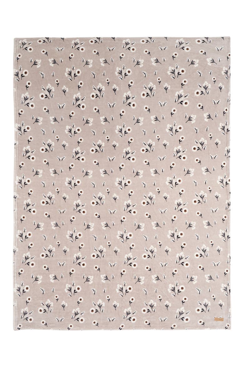Cozy Plush Throw Blanket, Main, color, BEIGE FLORAL