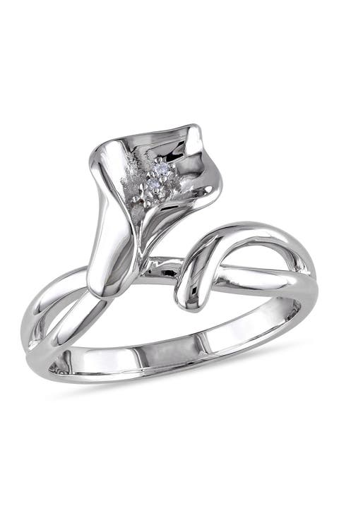 Calla Lilly Diamond Ring - 0.01 ctw