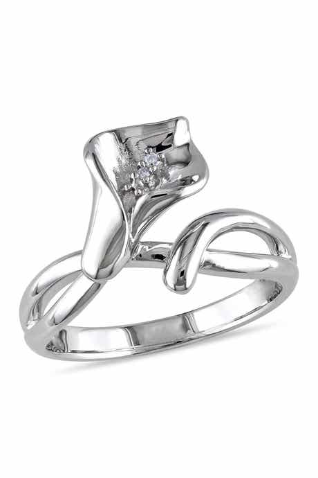 DELMAR Calla Lilly Diamond Ring - 0.01 ctw