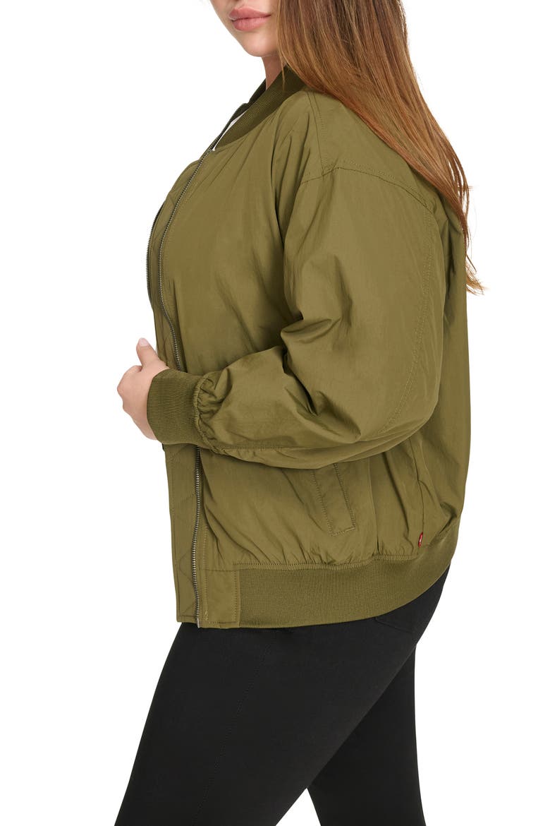 Relaxed Bomber Jacket, Alternate, color, ARMY GREEN