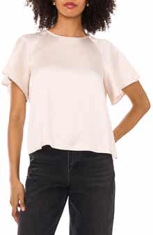 1.STATE Raglan Short Sleeve Satin Top