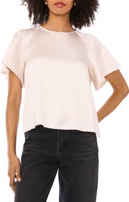 1.STATE Raglan Short Sleeve Satin Top