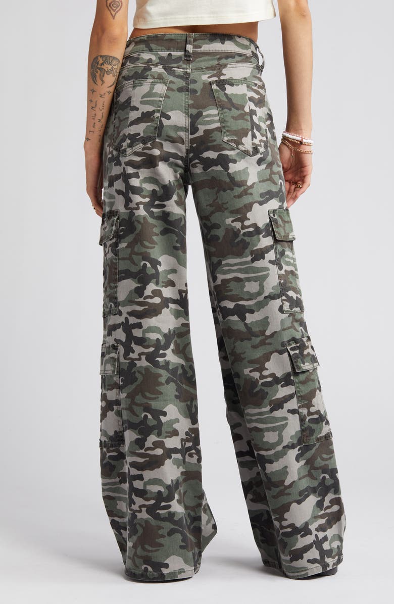 Prosperity Denim Camo Print Wide Leg Cargo Pants, Alternate, color, 