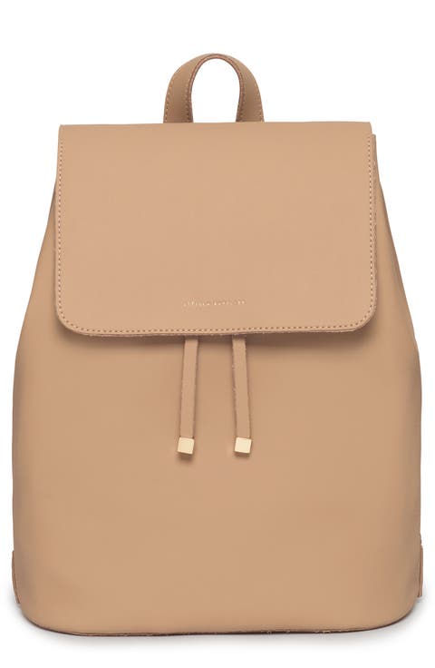 Copperfield Drawstring Faux Leather Backpack