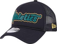New Era Men's New Era Black Oakland Athletics Retro Bold A-Frame Trucker 9FORTY Adjustable Hat