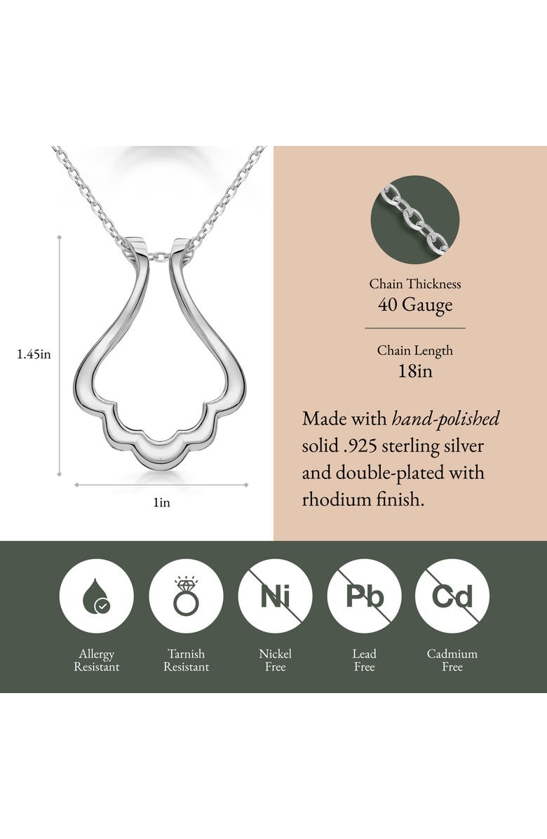 Emily C Scallop Ring Holder Necklace, Sterling Silver Wedding Ring Keeper, Necklace Jewelry, Gender Inclusive, Alternate, color, Silver