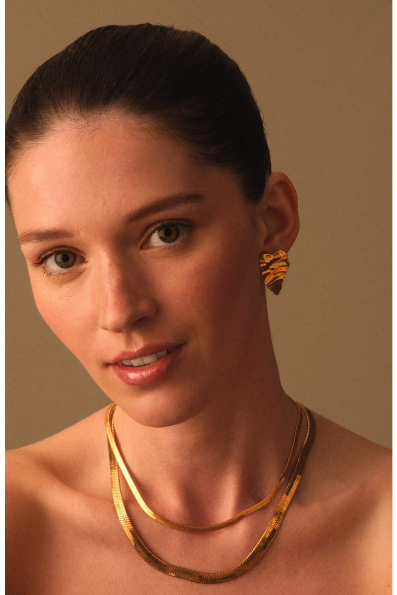 Molten Heart Oversized Earrings, Alternate, color, Gold