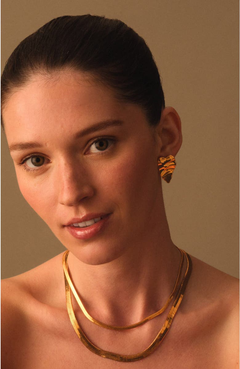 Katie Loxton Molten Heart Oversized Earrings, Alternate, color, Gold Coated