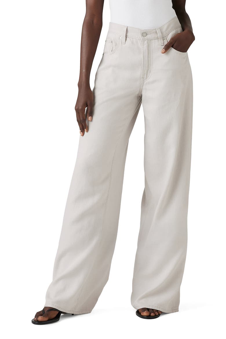 XL Straight Leg Linen Blend Jeans, Main, color, CRYSTAL GRAY