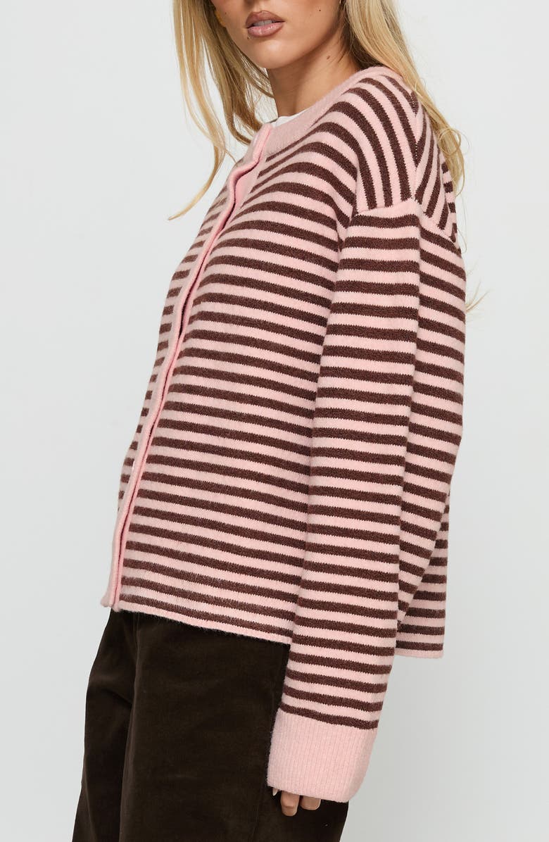 Princess Polly Darnelle Stripe Cardigan, Alternate, color, Pink Stripe