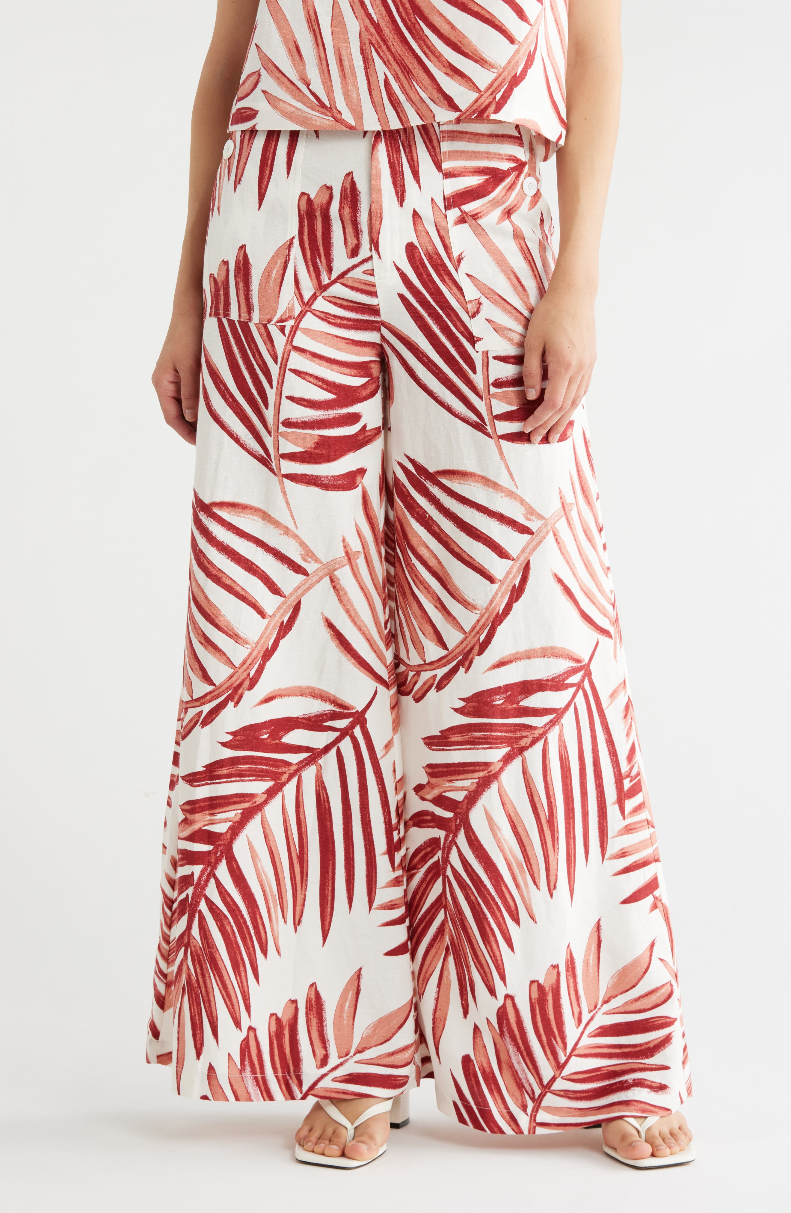Tori Richard A New Leaf Maybelle Wide Leg Linen Blend Pants