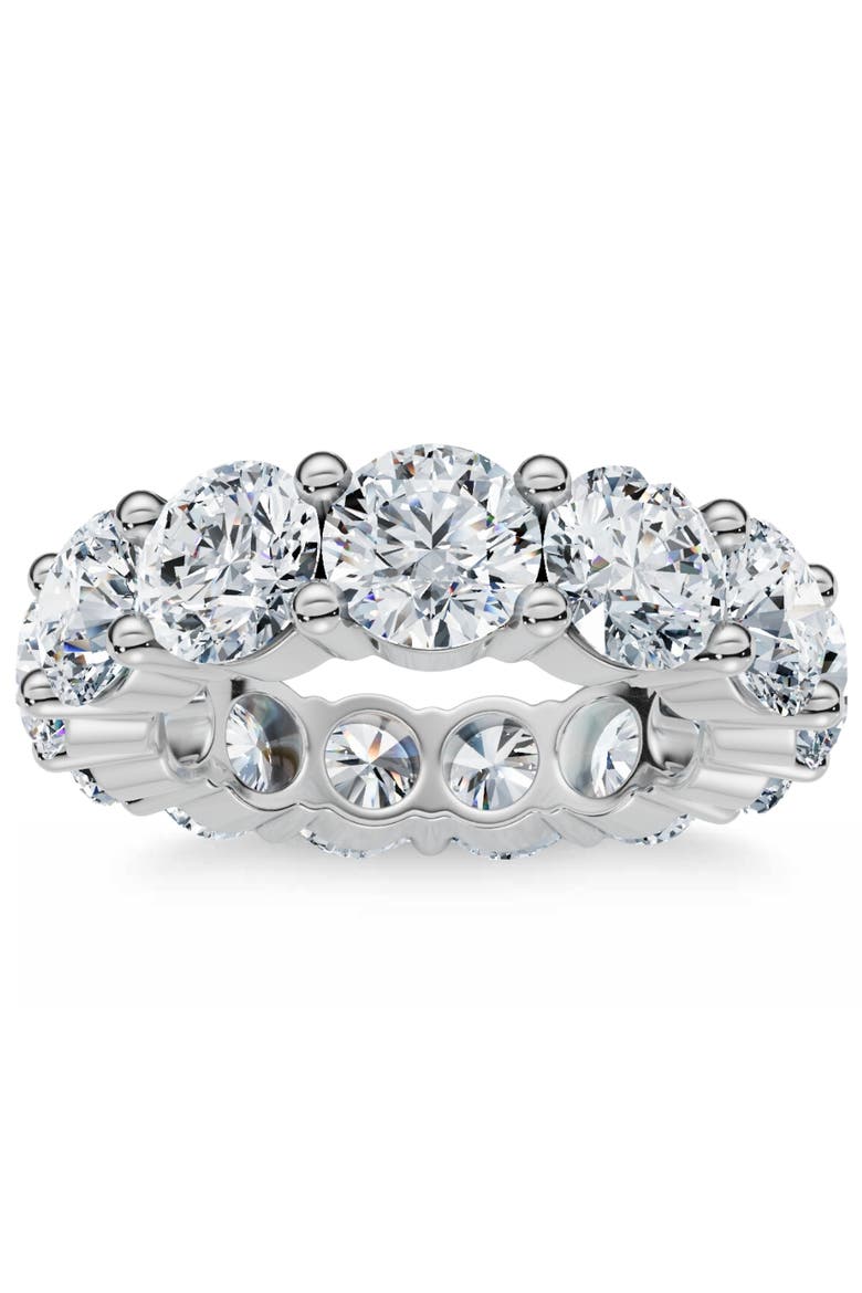 7Ct Diamond Round Cut Eternity Ring 14k Gold Lab Grown Anniversary Band, Main, color, 14k White Gold