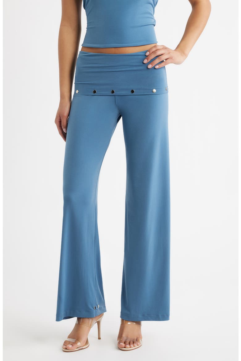 Liza Stud Detail Knit Pants, Main, color, BLUE