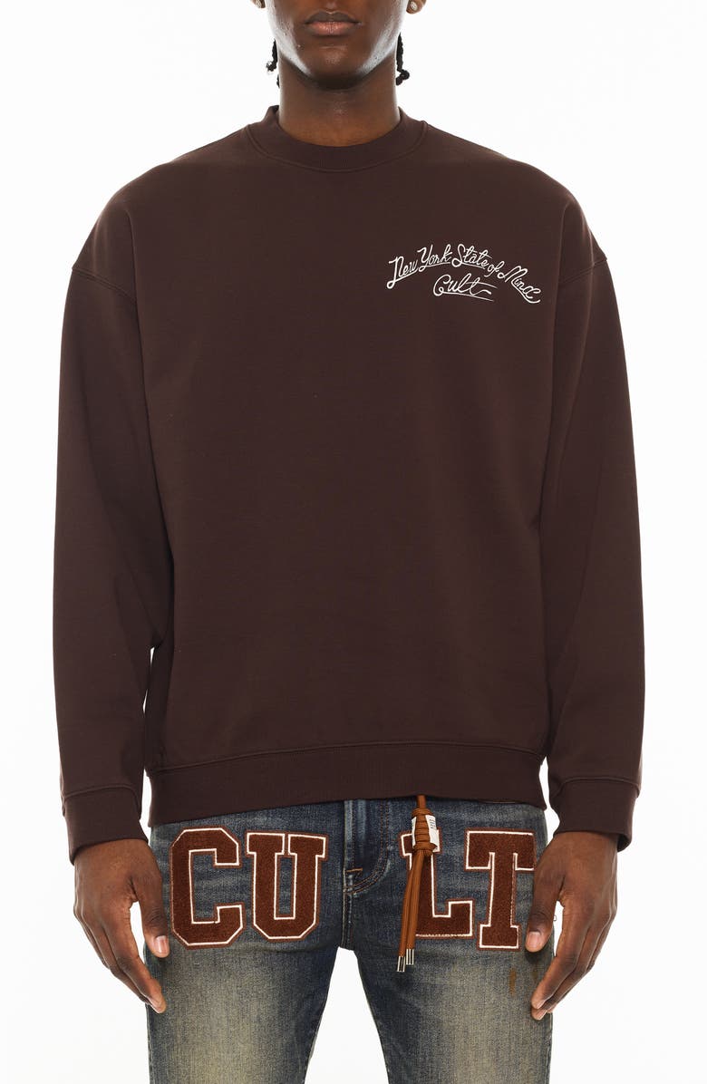 Cult of Individuality Graphic Crewneck, Main, color, Chocolate