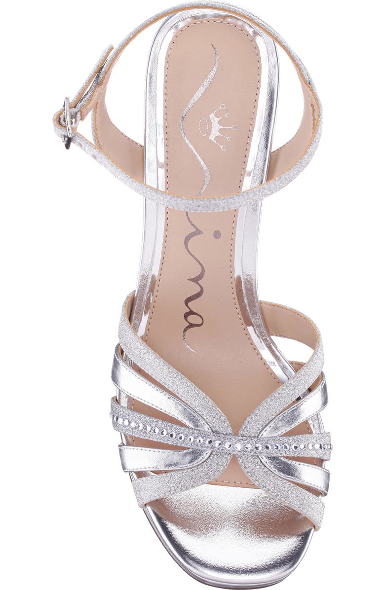 Nina Shantay Ankle Strap Platform Sandal, Alternate, color, Silver