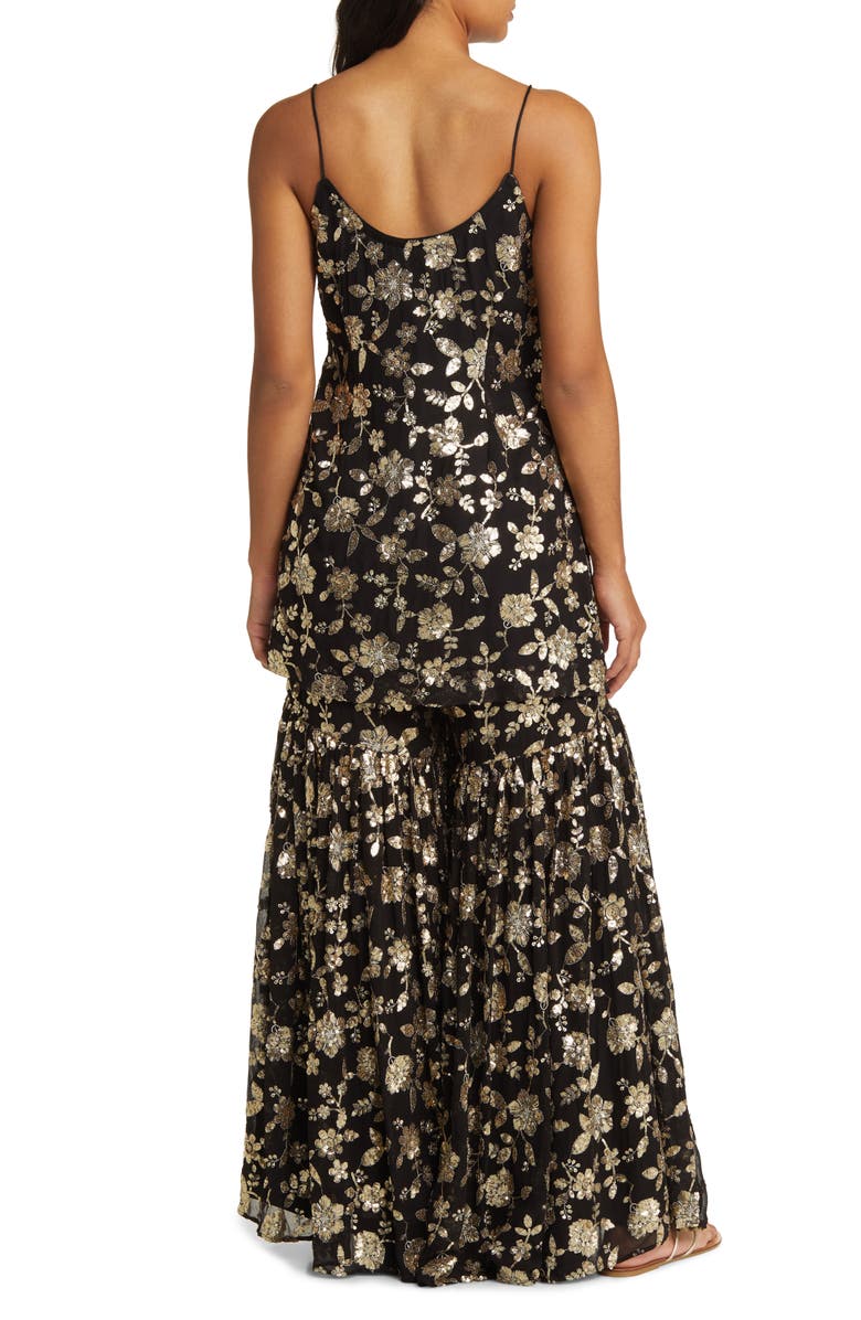 Sani Naya Floral Sequin Long Sleeve Gharara with Dupatta, Alternate, color,