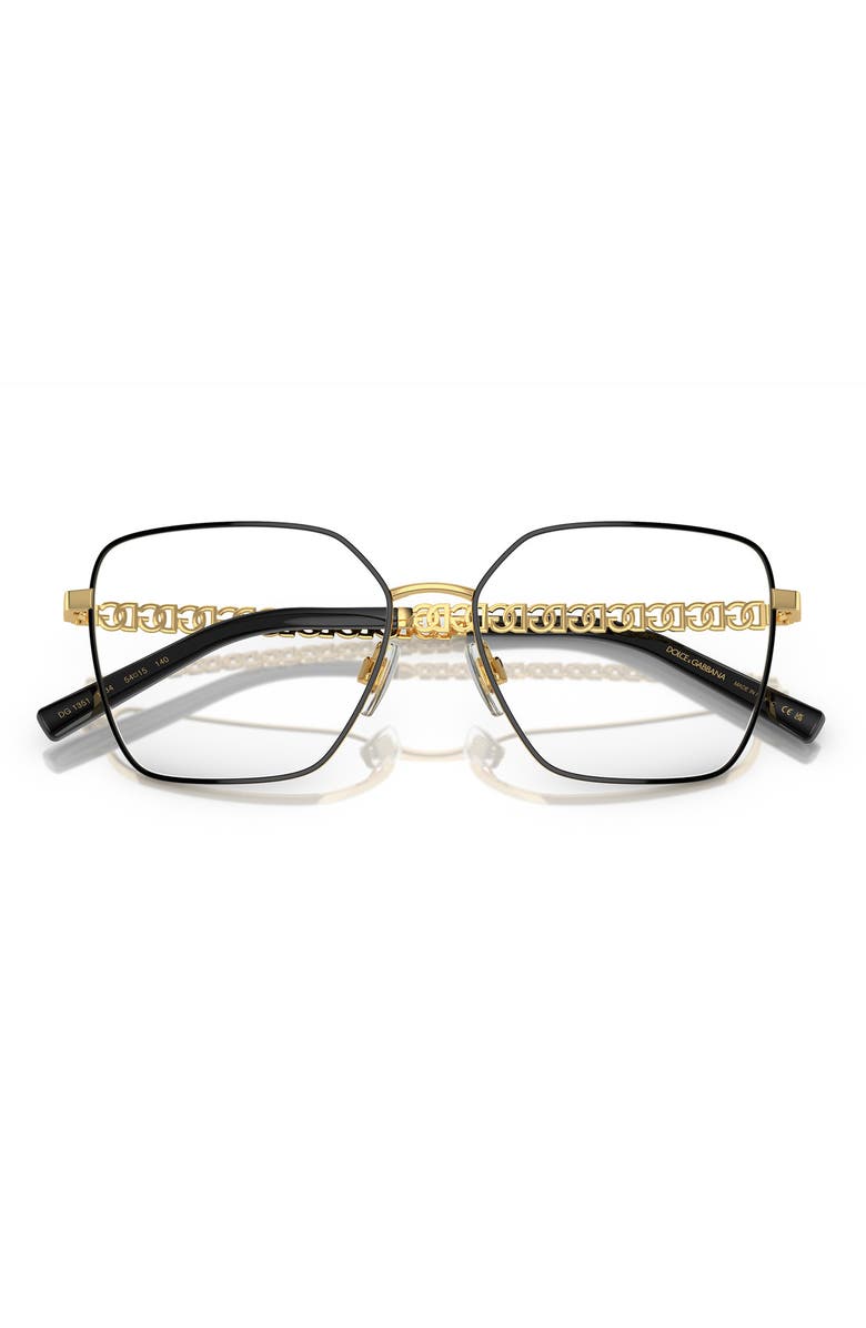 Dolce&Gabbana 54mm Square Optical Glasses, Alternate, color, Gold/ Black / Demo Lens