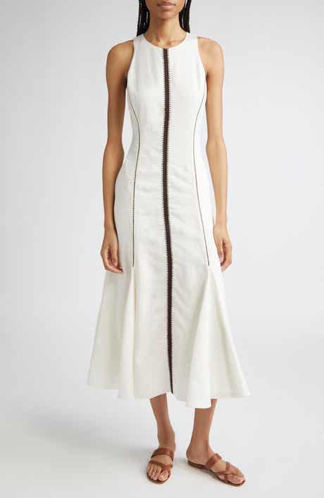 Reiss Inaya Contrast Stitch Sleeveless Maxi Dress