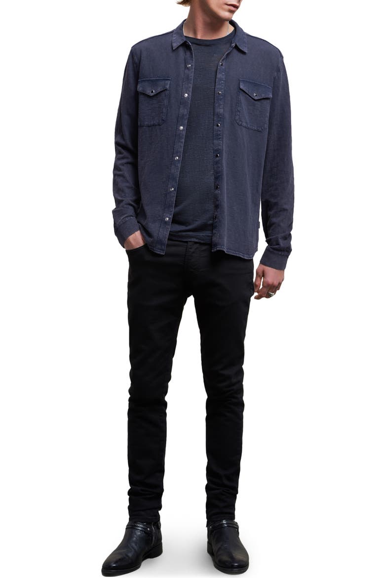Arvon Cotton Snap-Up Western Shirt, Alternate, color, PACIFIC BLUE
