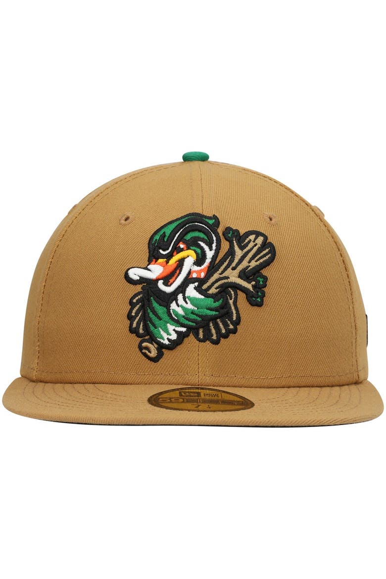 Men's New Era Natural Down East Wood Ducks Authentic Collection Team Alternate 59FIFTY Fitted Hat, Alternate, color, Natural