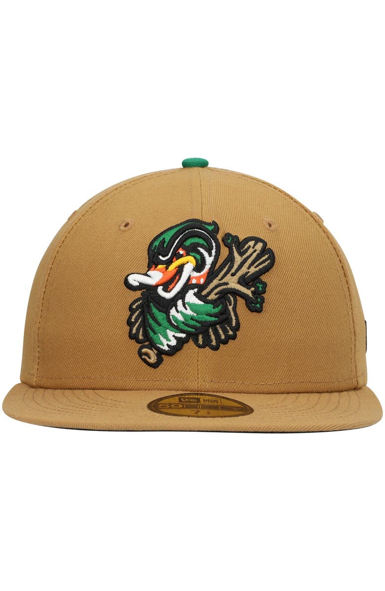 New Era Men's New Era Natural Down East Wood Ducks Authentic Collection Team Alternate 59FIFTY Fitted Hat, Alternate, color,