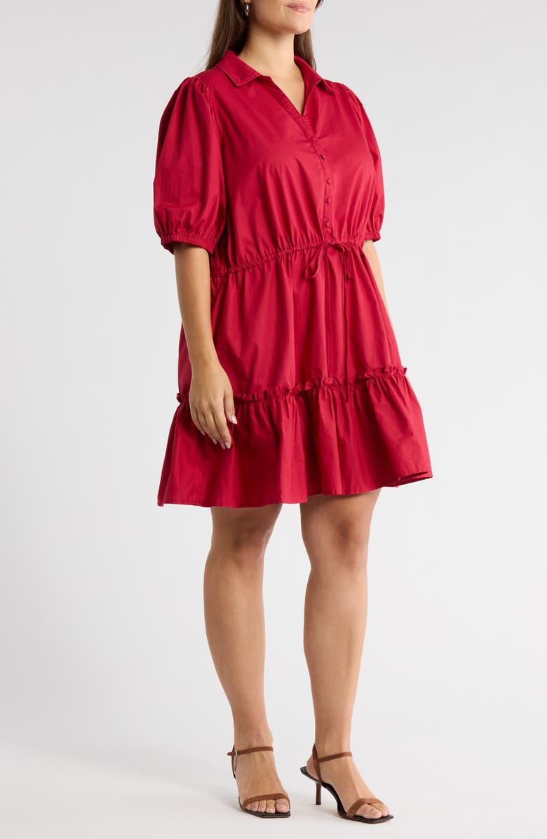 SUGARLIPS Stacie Cotton Shirtdress, Alternate, color, Cherry