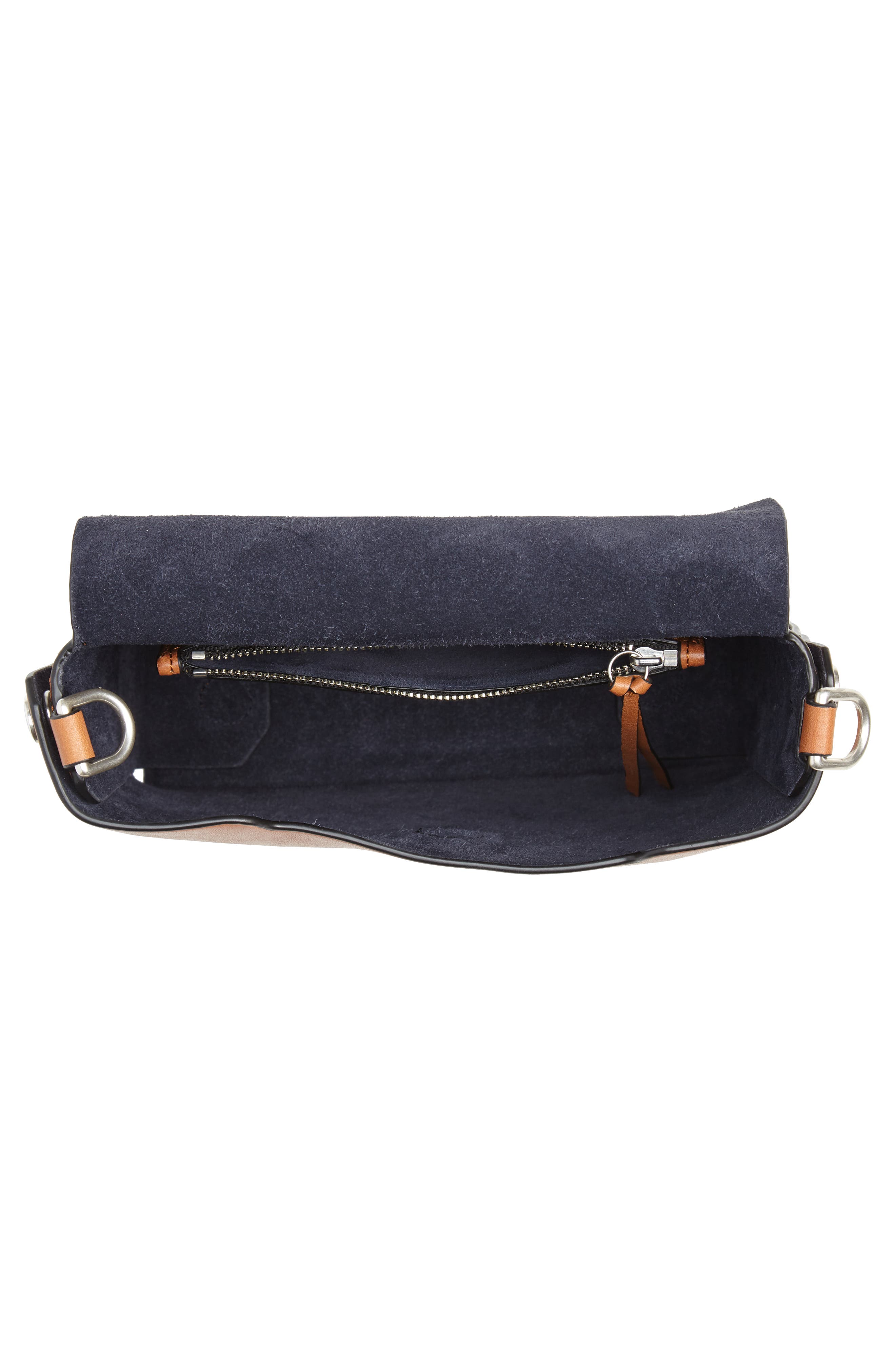 Atlas Concept Leather Shoulder Bag, Alternate, color, TAN/ NAVY