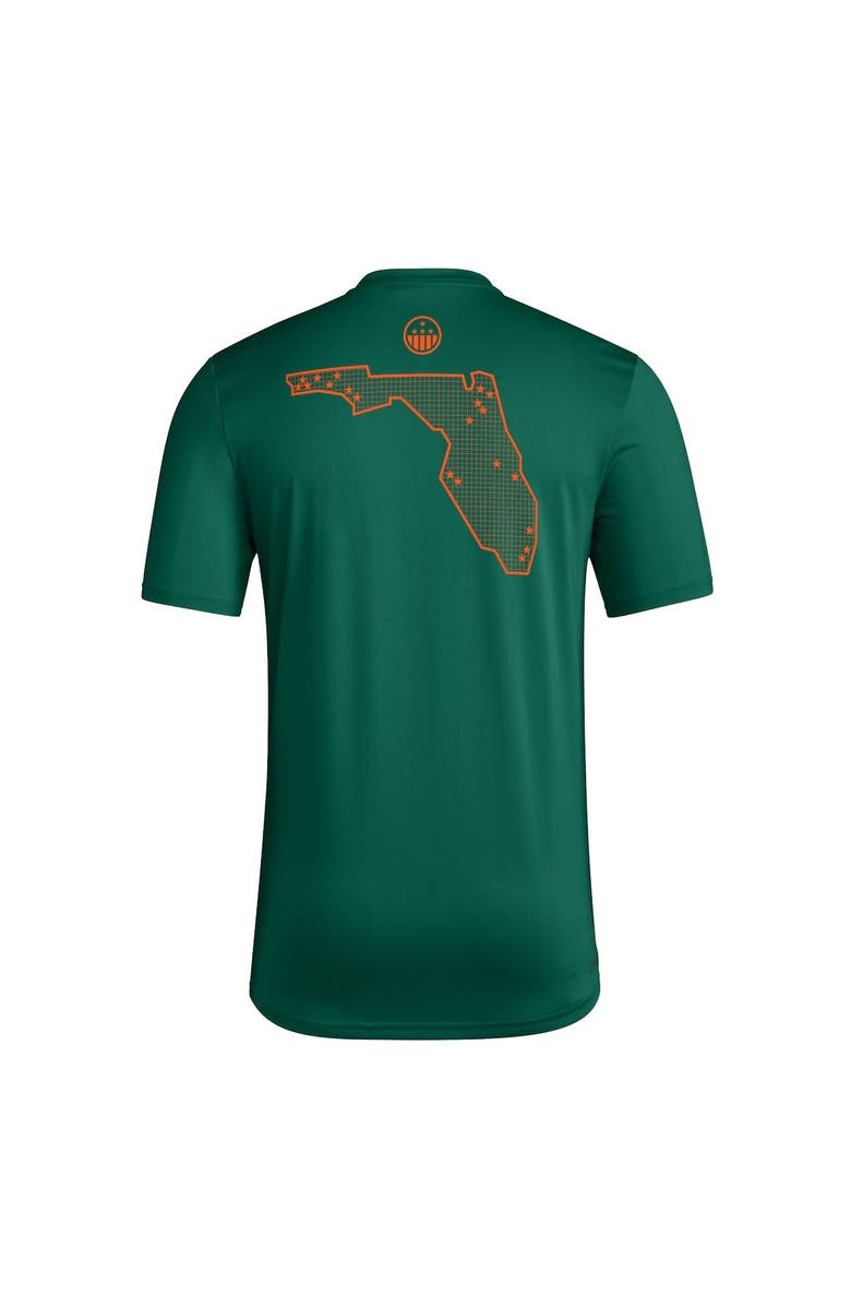 adidas Men's adidas Green Miami Hurricanes Honor & Support Pre-Game T-Shirt, Alternate, color, Green