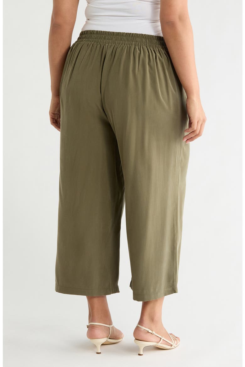 Brushed Twill Crop Wide Leg Pants, Alternate, color, SAGE