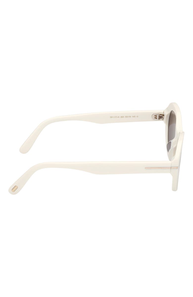 TOM FORD 53mm Oval Sunglasses, Alternate, color, Ivory / Smoke