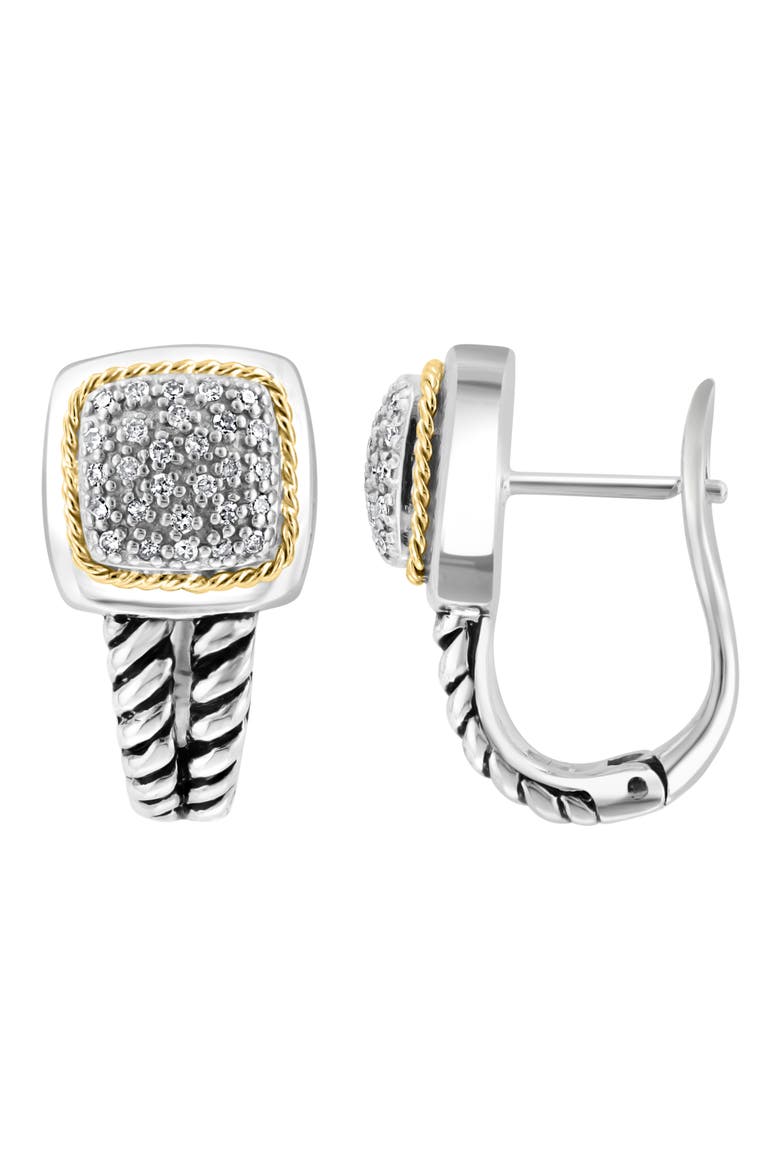 Diamond Pavé Earrings, Main, color, SILVER