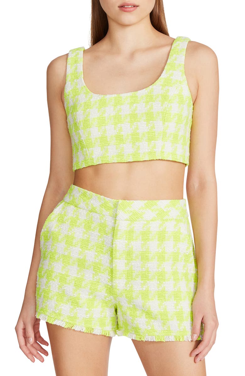 Steve Madden Layla Houndstooth Tweed Crop Top, Main, color, 