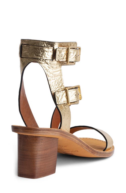 Zadig & Voltaire Cecilia Crinkled Caprese Sandals In Gold In Gold