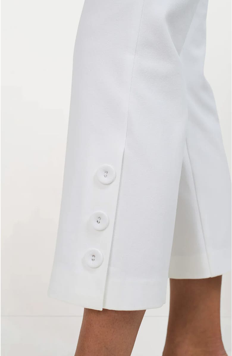 Trina Turk Ore Button-Hem Cropped Pant, Alternate, color, White