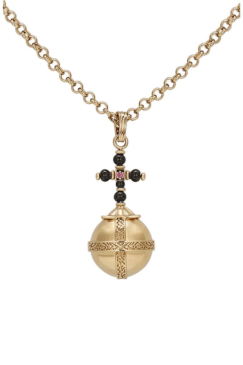 Globus Cruciger Necklace, Alternate, color, Gold & Black