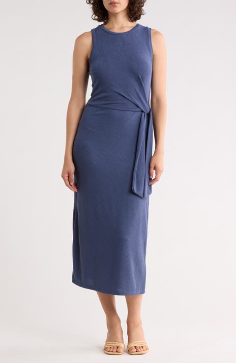 Sleeveless Side Tie Midi Dress