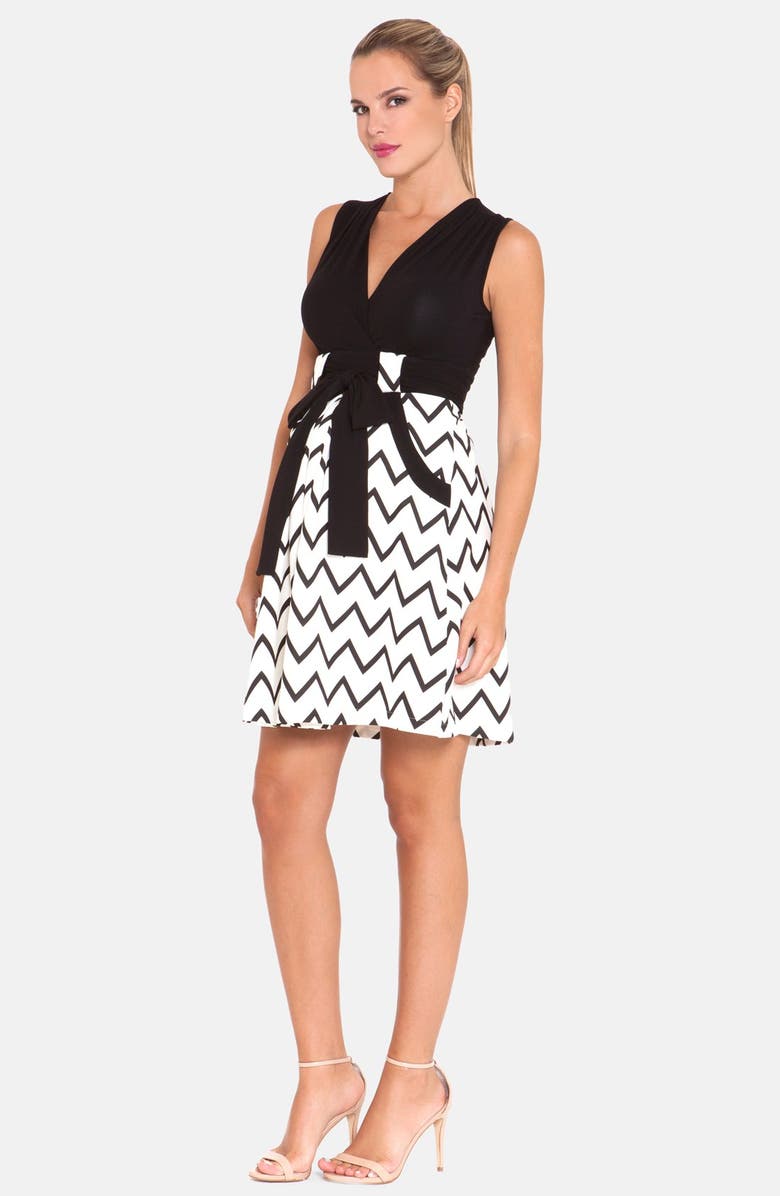 Olian Chevron Print Maternity Dress, Alternate, color,