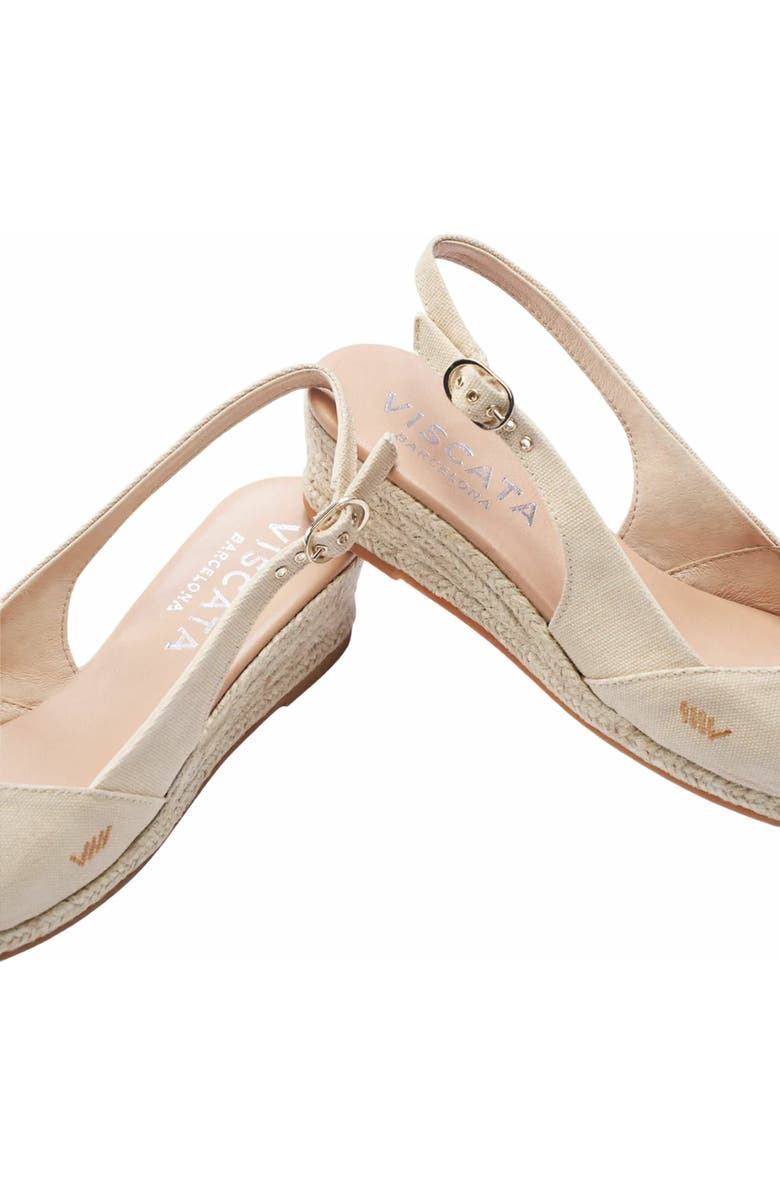 VISCATA Premia Canvas Espadrille Wedges, Alternate, color, Beige