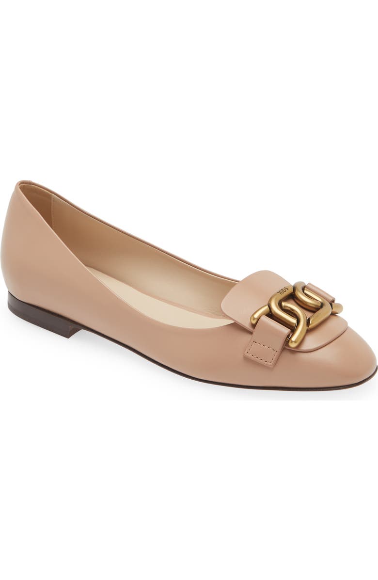 Tod's Kate Chain Ballet Flat, Main, color,