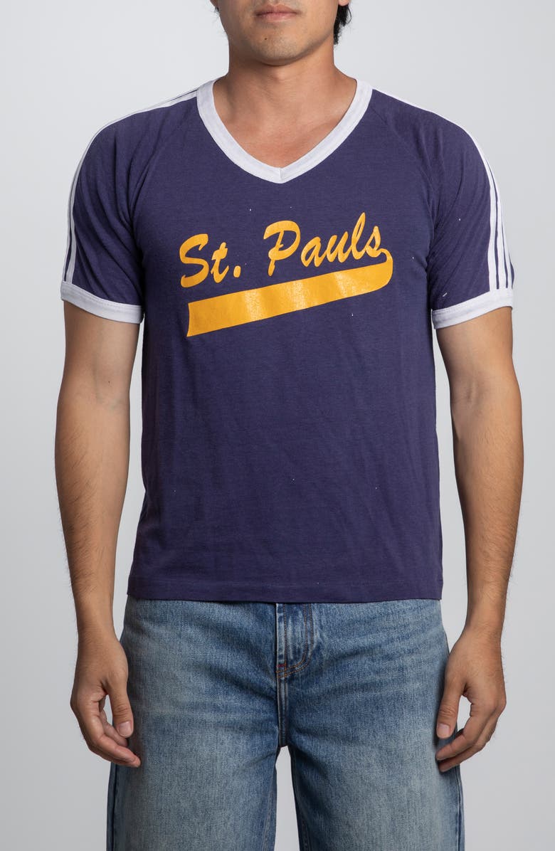 Elwood Vintage St. Paul's Jersey Tee, Main, color, Navy/ Yellow
