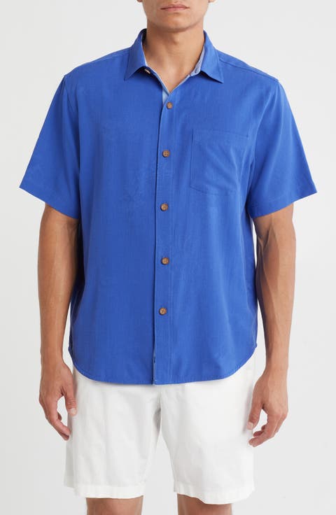 Thirst Down Silk Short Sleeve Button-Up Shirt