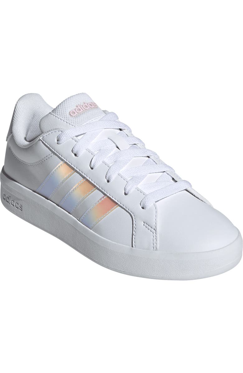 adidas Kids' Grand Court 3.0 Sneaker, Main, color, White/ Iridescent/ Pink