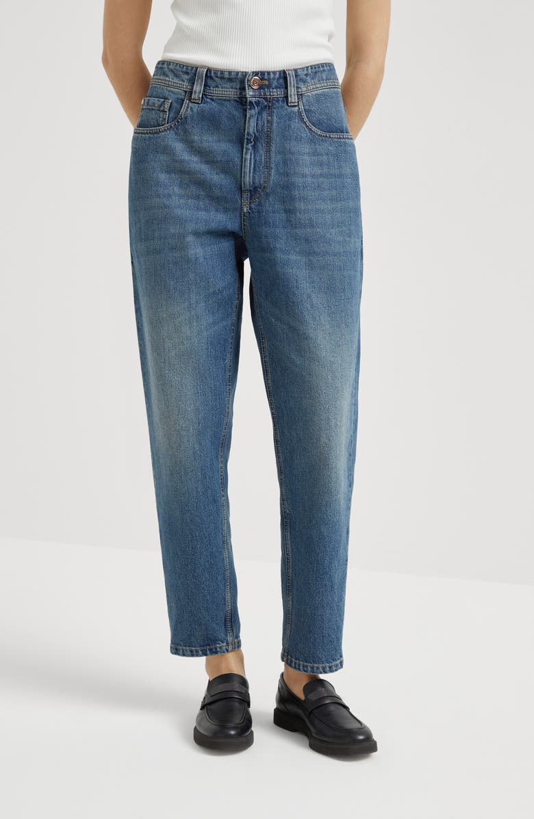 Brunello Cucinelli Baggy Tapered trousers, Alternate, color, Denim