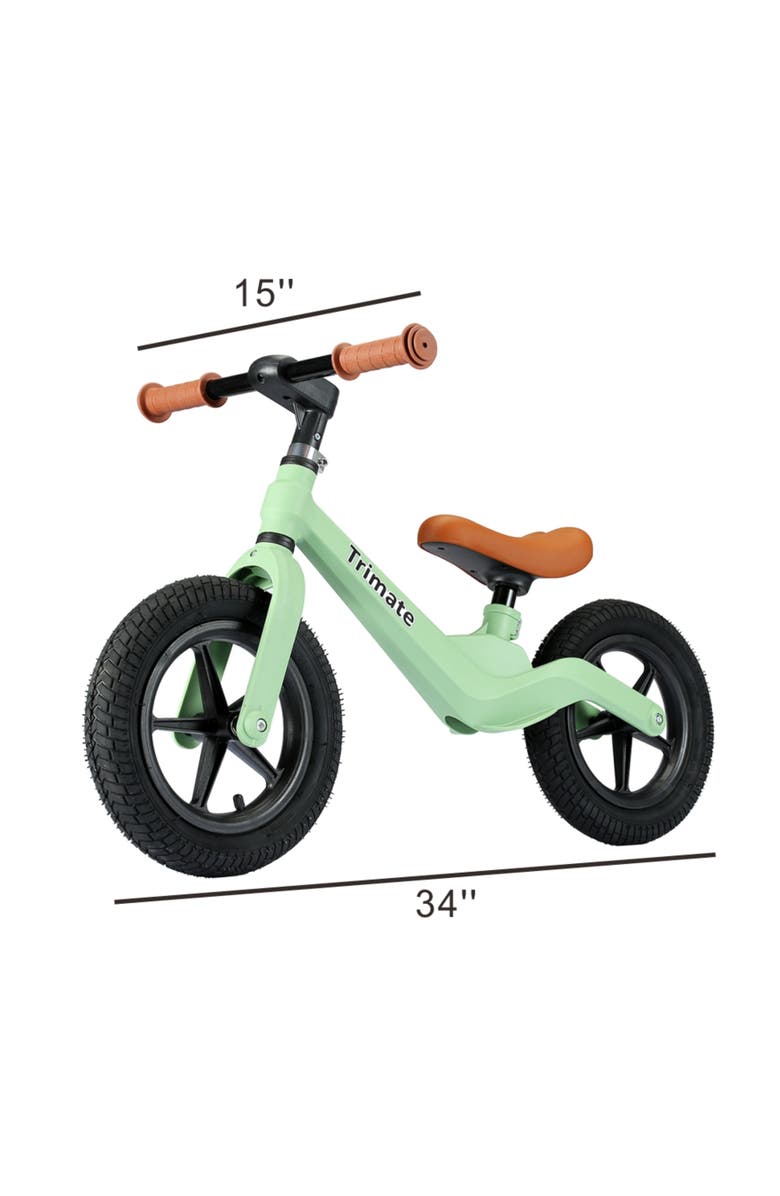 Trimate Toddler 12" Green Balance Bike with Inflated Tire, Ages 3-5, Alternate, color, Multicolored