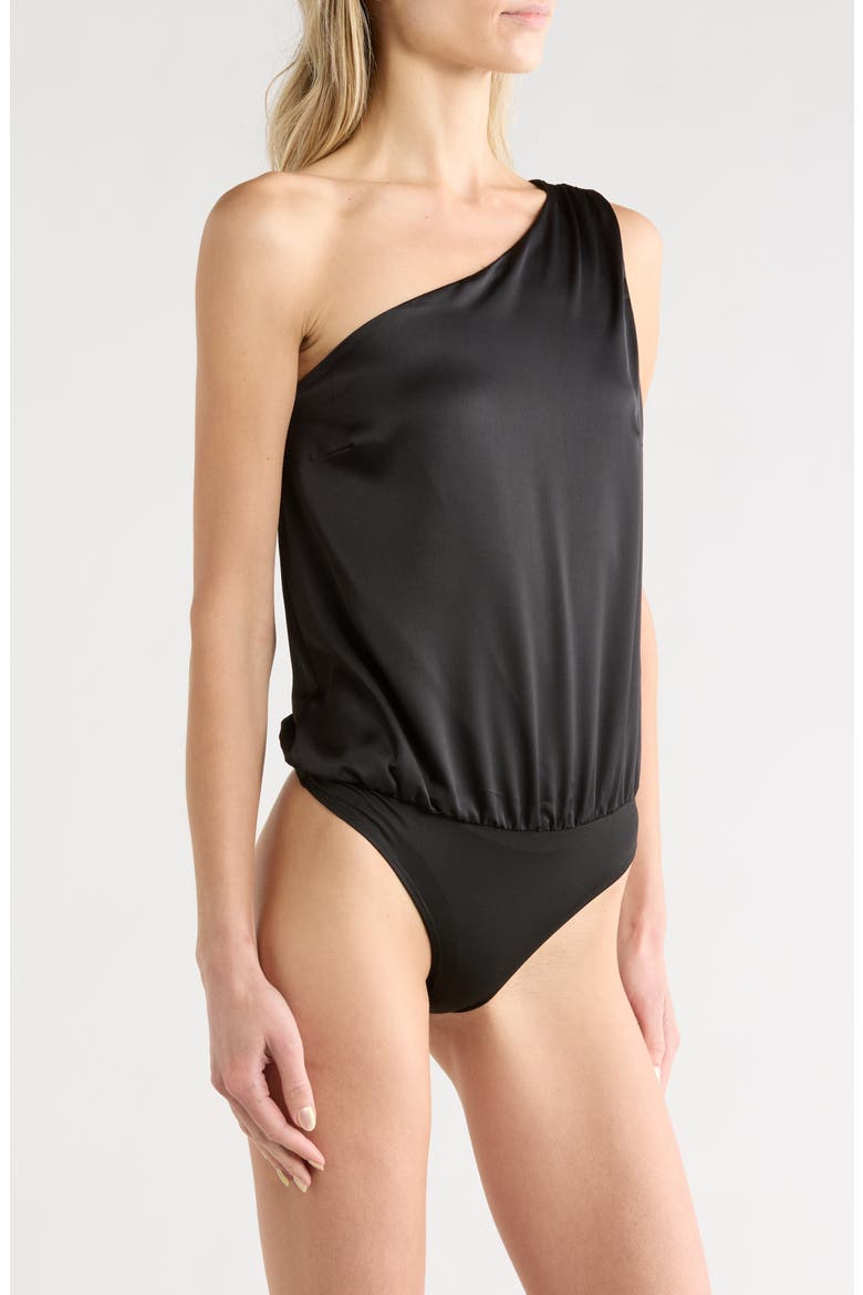Parker One-Shoulder Bodysuit, Alternate, color, BLACK