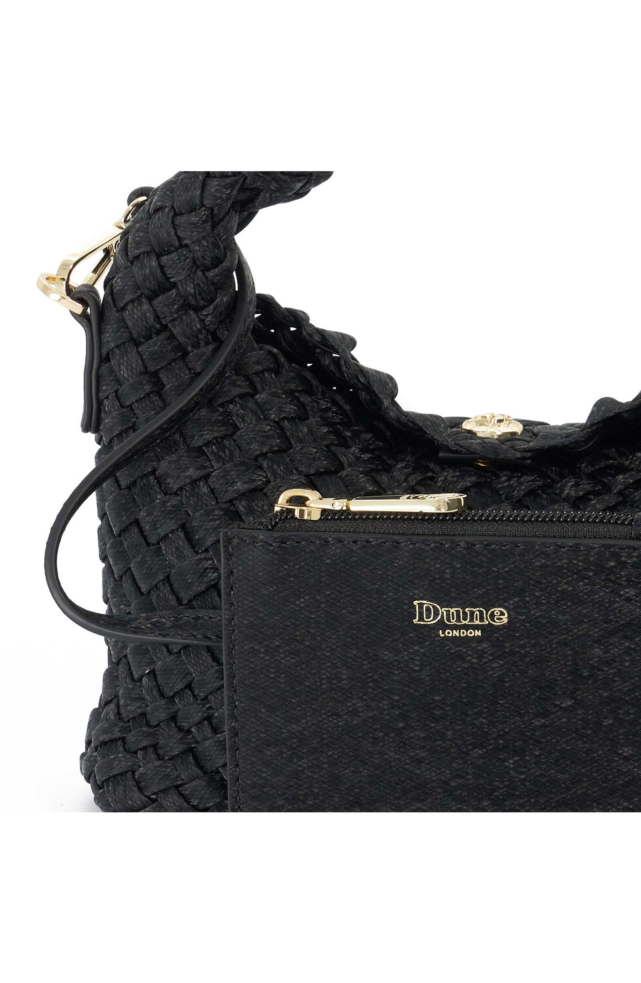 Dinkydeliberate Woven Faux Leather Mini Crossbody Bag, Alternate, color, BLACK